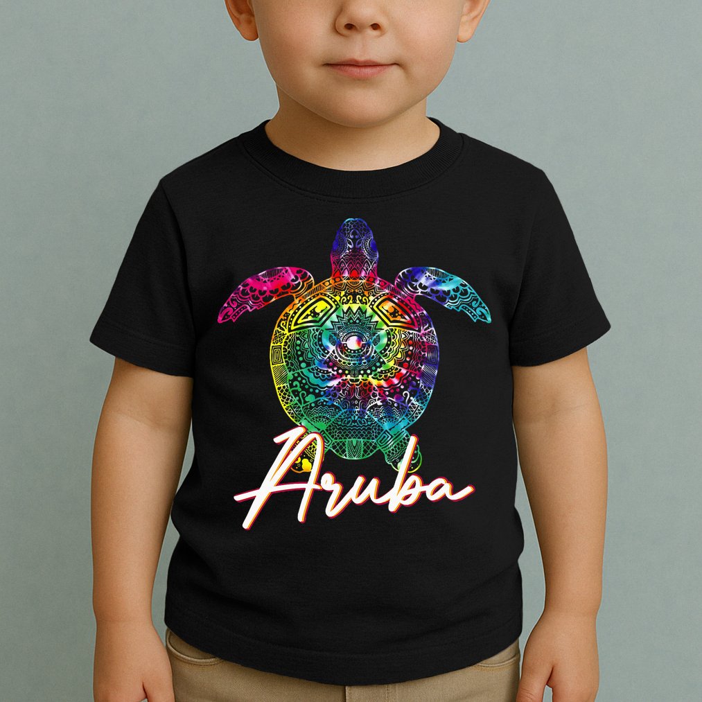 Aruba Tie Dye Sea Turtle Matching Family Vacation Toddler T-Shirt