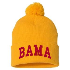 Alabama Throwback Design Classic Pom Pom 12in Knit Beanie