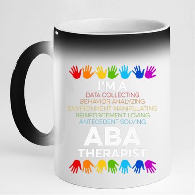 Aba Therapist Data Behavior Analyst Autism Therapy 11oz Black Color Changing Mug