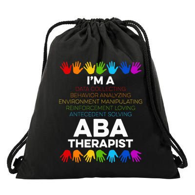 Aba Therapist Data Behavior Analyst Autism Therapy Drawstring Bag