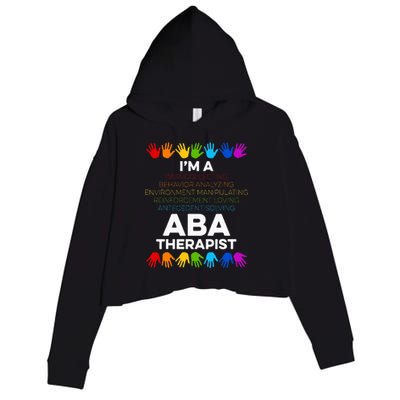 Aba Therapist Data Behavior Analyst Autism Therapy Crop Fleece Hoodie