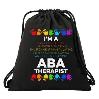 Aba Therapist Data Behavior Analyst Autism Therapy Drawstring Bag
