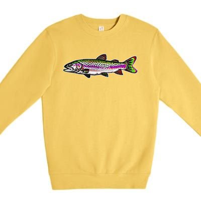 Abstract Trout Design Fly Fishing Trout Fisherman Premium Crewneck Sweatshirt