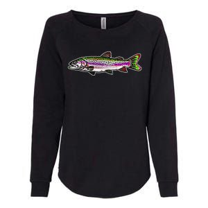 Abstract Trout Design Fly Fishing Trout Fisherman Womens California Wash Sweatshirt