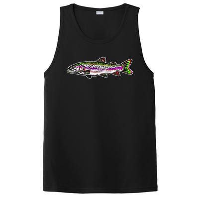 Abstract Trout Design Fly Fishing Trout Fisherman PosiCharge Competitor Tank