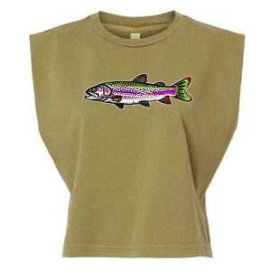 Abstract Trout Design Fly Fishing Trout Fisherman Garment-Dyed Women's Muscle Tee