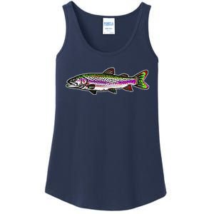 Abstract Trout Design Fly Fishing Trout Fisherman Ladies Essential Tank