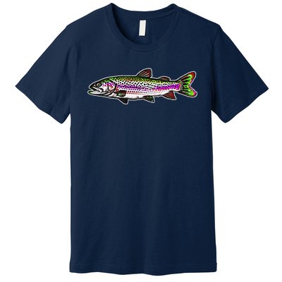 Abstract Trout Design Fly Fishing Trout Fisherman Premium T-Shirt