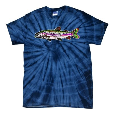 Abstract Trout Design Fly Fishing Trout Fisherman Tie-Dye T-Shirt