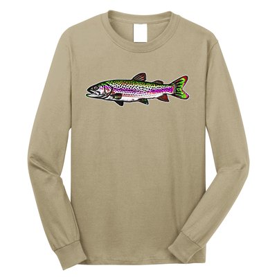 Abstract Trout Design Fly Fishing Trout Fisherman Long Sleeve Shirt