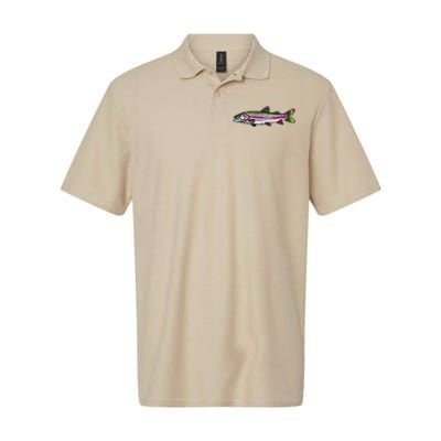 Abstract Trout Design Fly Fishing Trout Fisherman Softstyle Adult Sport Polo