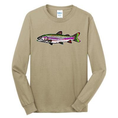 Abstract Trout Design Fly Fishing Trout Fisherman Tall Long Sleeve T-Shirt