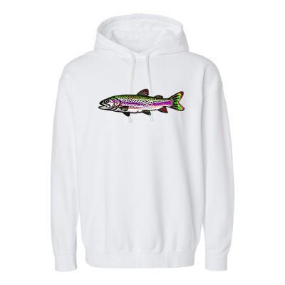 Abstract Trout Design Fly Fishing Trout Fisherman Garment-Dyed Fleece Hoodie