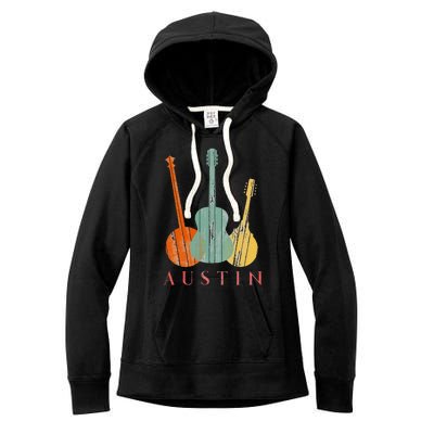 Austin Texas Distressed Music Women's Fleece Hoodie