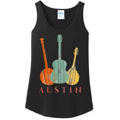 Austin Texas Distressed Music Ladies Essential Tank