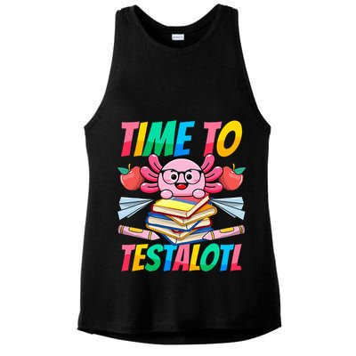 Axolotl Test Day Teacher Time To Testalotl Testing Day Women  Ladies PosiCharge Tri-Blend Wicking Tank