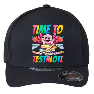 Axolotl Test Day Teacher Time To Testalotl Testing Day Women  Flexfit Unipanel Trucker Cap