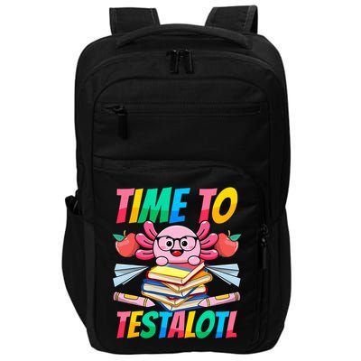 Axolotl Test Day Teacher Time To Testalotl Testing Day Women  Impact Tech Backpack