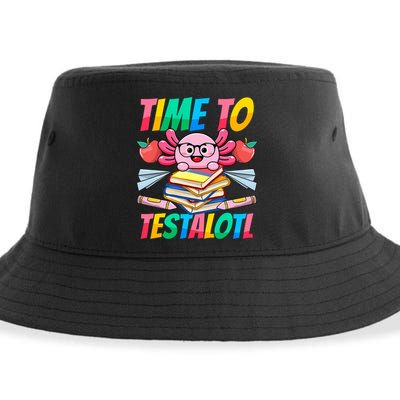 Axolotl Test Day Teacher Time To Testalotl Testing Day Women  Sustainable Bucket Hat