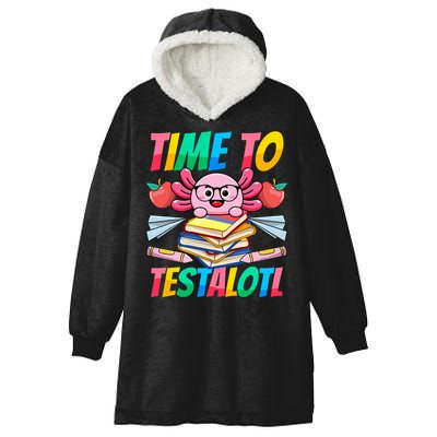 Axolotl Test Day Teacher Time To Testalotl Testing Day Women  Hooded Wearable Blanket
