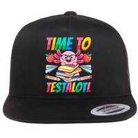 Axolotl Test Day Teacher Time To Testalotl Testing Day Women  Flat Bill Trucker Hat
