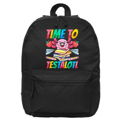 Axolotl Test Day Teacher Time To Testalotl Testing Day Women  16 in Basic Backpack