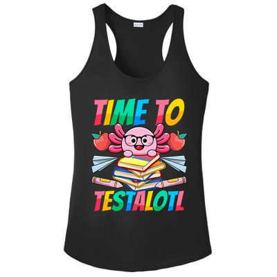 Axolotl Test Day Teacher Time To Testalotl Testing Day Women  Ladies PosiCharge Competitor Racerback Tank