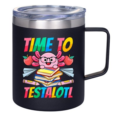 Axolotl Test Day Teacher Time To Testalotl Testing Day Women  12oz Stainless Steel Coffee Mug