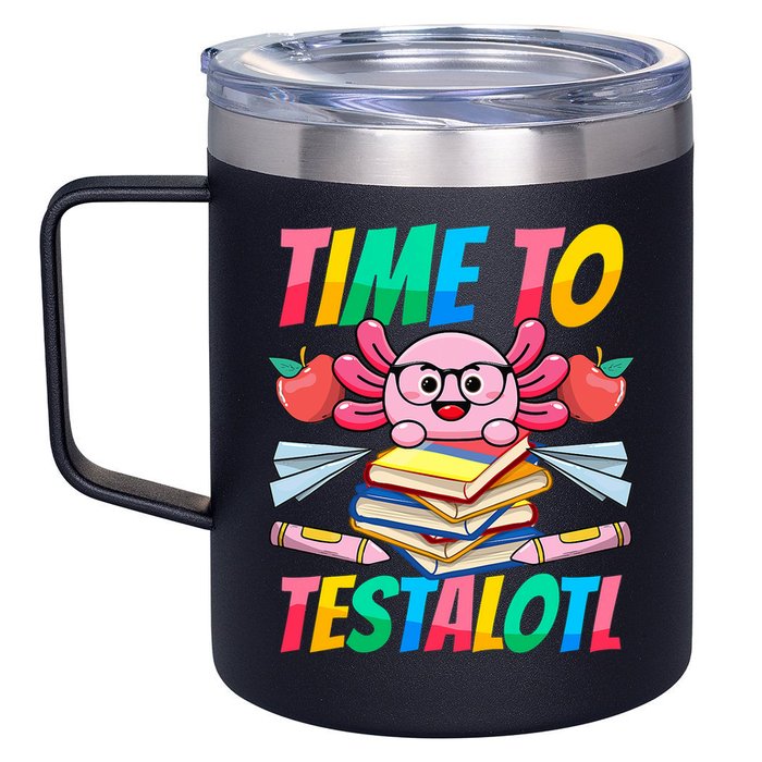 Axolotl Test Day Teacher Time To Testalotl Testing Day Women  12oz Stainless Steel Coffee Mug