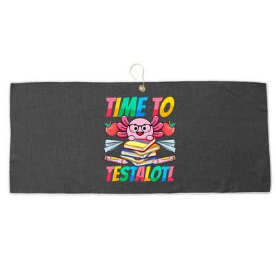 Axolotl Test Day Teacher Time To Testalotl Testing Day Women  Large Microfiber Waffle Golf Towel