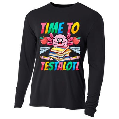 Axolotl Test Day Teacher Time To Testalotl Testing Day Women  Cooling Performance Long Sleeve Crew