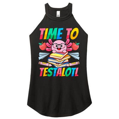 Axolotl Test Day Teacher Time To Testalotl Testing Day Women  Women's Perfect Tri Rocker Tank