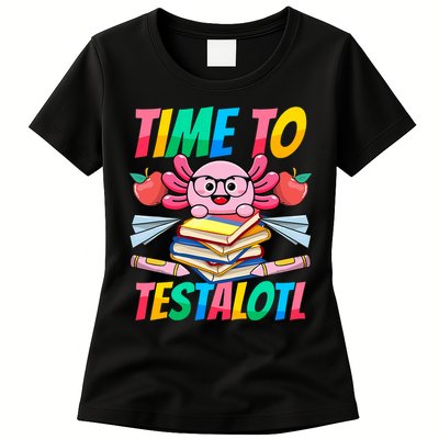 Axolotl Test Day Teacher Time To Testalotl Testing Day Women  Womens T-Shirt