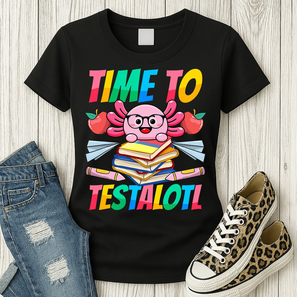 Axolotl Test Day Teacher Time To Testalotl Testing Day Women  Womens T-Shirt