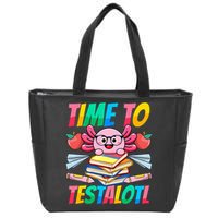 Axolotl Test Day Teacher Time To Testalotl Testing Day Women  Zip Tote Bag