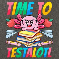Axolotl Test Day Teacher Time To Testalotl Testing Day Women  Cotton Canvas Backpack