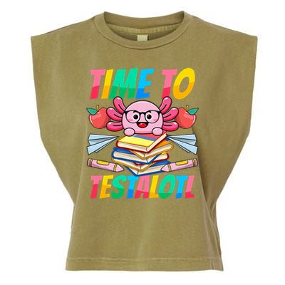 Axolotl Test Day Teacher Time To Testalotl Testing Day Women  Garment-Dyed Women's Muscle Tee