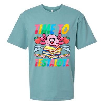 Axolotl Test Day Teacher Time To Testalotl Testing Day Women  Sueded Cloud Jersey T-Shirt