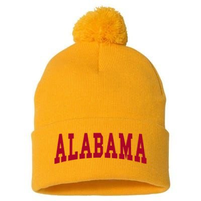 Alabama Throwback Design Classic Pom Pom 12in Knit Beanie