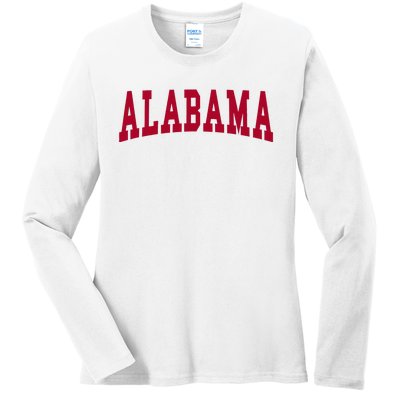 Alabama Throwback Design Classic Ladies Long Sleeve Shirt