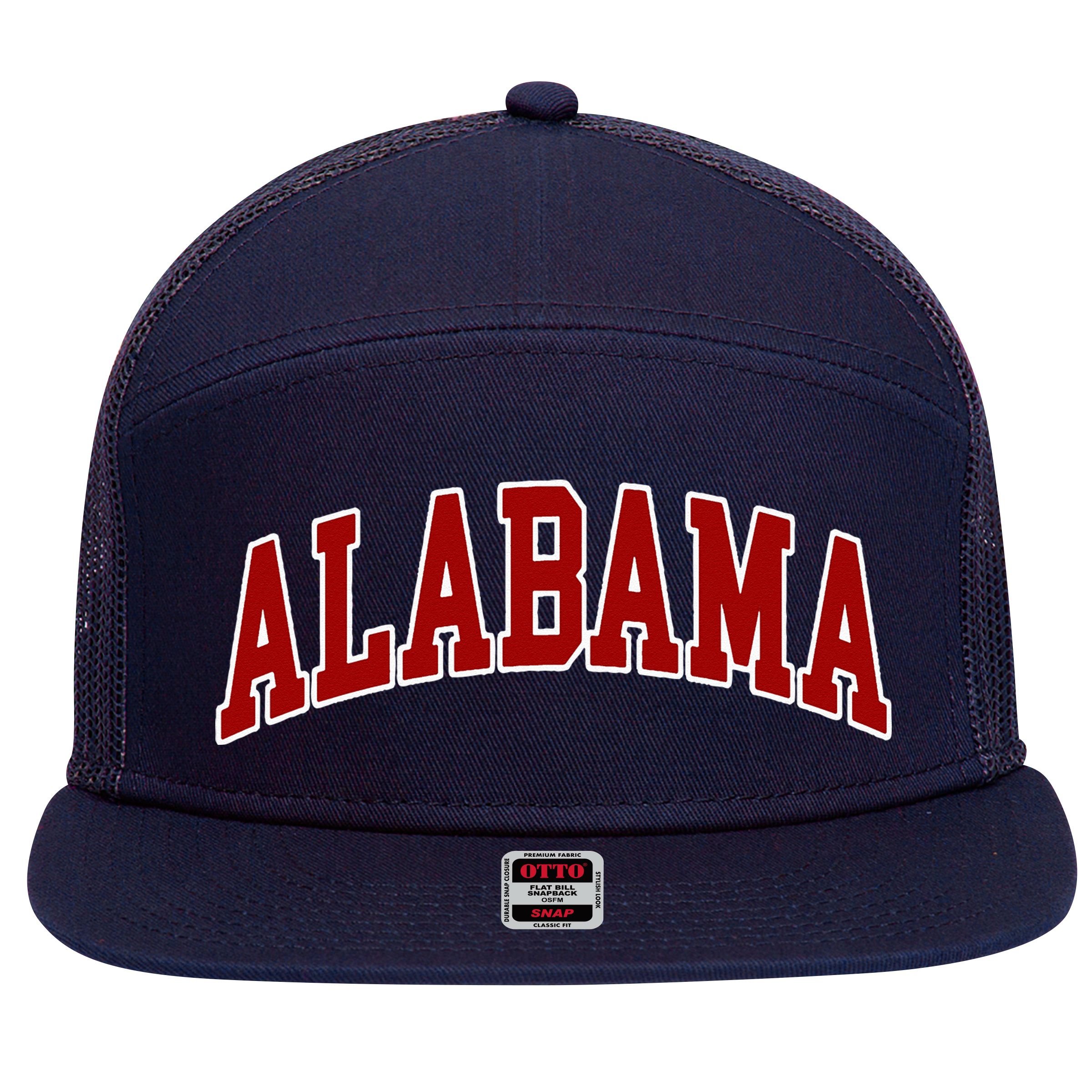 Alabama Throwback Design Classic 7 Panel Mesh Trucker Snapback Hat