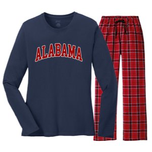 Alabama Throwback Design Classic Women's Long Sleeve Flannel Pajama Set 