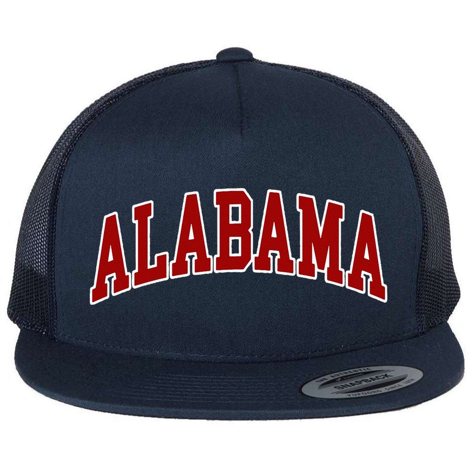 Alabama Throwback Design Classic Flat Bill Trucker Hat