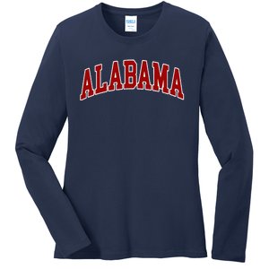 Alabama Throwback Design Classic Ladies Long Sleeve Shirt