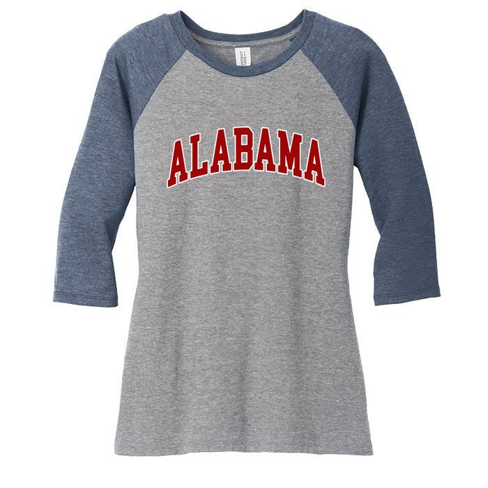 Alabama Throwback Design Classic Women's Tri-Blend 3/4-Sleeve Raglan Shirt