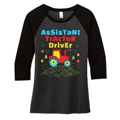 Assistant Tractor Driver Farmer Women's Tri-Blend 3/4-Sleeve Raglan Shirt