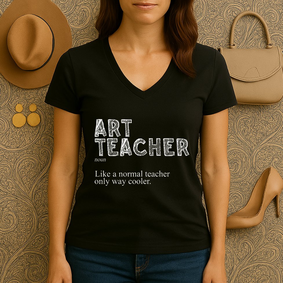 Art Teacher Design For Women Art Teacher Appreciation Women's V-Neck T-Shirt