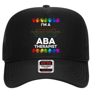 ABA Therapist Data Behavior Analyst Autism Therapy High Crown Mesh Back Trucker Hat