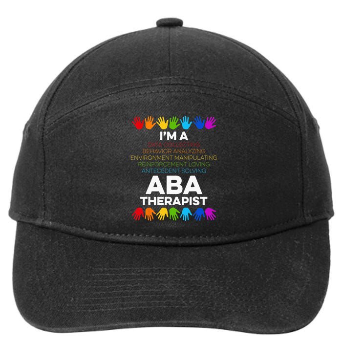 ABA Therapist Data Behavior Analyst Autism Therapy 7-Panel Snapback Hat