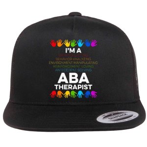 ABA Therapist Data Behavior Analyst Autism Therapy Flat Bill Trucker Hat